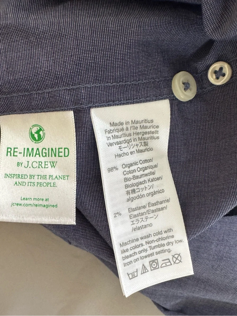 J. Crew Button-Down Shirt in Dark Blue Chambray